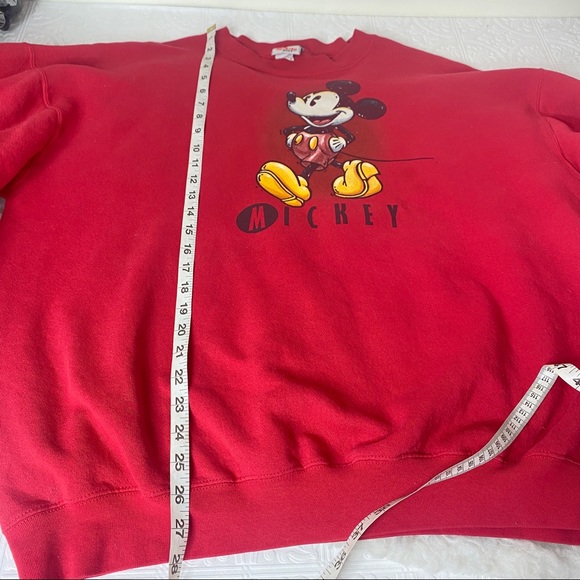 Vintage Mickey Disney store sweatshirt crew neck vintage red Mickey Mouse crew - Picture 6 of 8